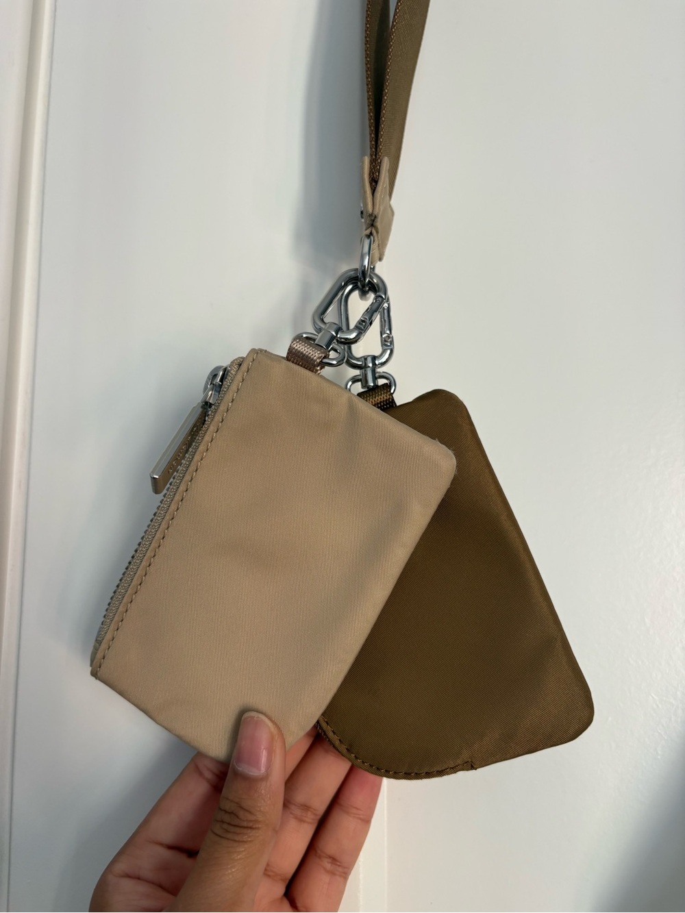 Lululemon Two-Toned Canvas Tote Bag large and Dual Pouch Wristlet - Picture 9 of 10